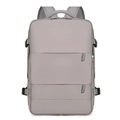 Zaino da viaggio impermeabile grigio chiaro con spallacci imbottiti ergonomici - Grigio