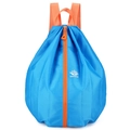 Blue foldable backpack with orange zipper details and durable honeycomb waterproof fabric - Sky Blue
