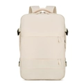 Zaino da viaggio minimalista bianco crema con fibbie regolabili e spallacci a rete - Bianco Sporco