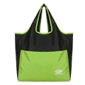 Black and neon green foldable travel tote bag with large capacity and VANAHEIMR logo - Green