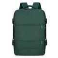 Zaino da viaggio verde scuro ad alta capacità con design aziendale multifunzionale - Verde