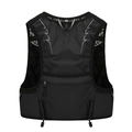 Lightweight black breathable running vest with reflective strips and rear zipper storage - Black