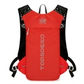 Gilet d'hydratation de course rouge avec bretelles en maille noire et boucles réglables - Taille unique / Rouge