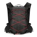 Mochila de hidratación negra con puntos reflectantes blancos y cordón elástico rojo - Negro