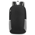 Sac à dos de randonnée pliable et imperméable noir et gris avec poches filet - Noir