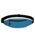 Blue sporty waist bag for women featuring adjustable strap and circular earphone outlet - Peacock Blue Waist Bag