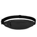 Sleek black waterproof sports fanny pack with a headphone port and adjustable strap - Black Waist Bag