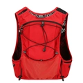 Red hydration vest for trail running and cycling with breathable mesh and elastic cords - Red