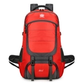 Red 85L high-capacity outdoor mountaineering backpack with durable nylon fabric - One Size / Red