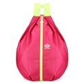 Foldable rose red sports backpack with green zipper and honeycomb ripstop texture - Rose Red
