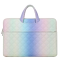 Gesteppte Laptoptasche mit Macaron-Farbverlauf und Rautenmuster mit Griff - 13 Zoll / Gesteppter Violetter Farbverlauf