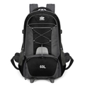 Großer 60L Outdoor Wanderrucksack in Schwarzgrau aus wasserfestem Funktionsgewebe - Schwarz
