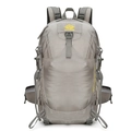 Grey 35L outdoor hiking backpack with breathable back system and ripstop fabric - Gray
