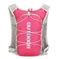 Lightweight rose red outdoor running hydration vest with breathable mesh and bungee cords - Rose Red