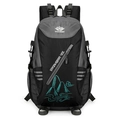Sac à dos randonnée 40L noir et gris avec graphisme montagne bleu et sangles réglables - Noir