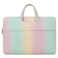 Regenbogenfarbene gesteppte Laptoptasche für Damen mit Griffen für 13 bis 15 Zoll Notebooks - Phantomrosa