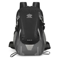 Black and grey 45L outdoor hiking backpack with ergonomic straps and Vanaheimr logo - One Size / Black