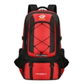 Zaino da trekking 75L rosso e nero in nylon con grande capacità e cinghie pettorali regolabili - 75L / Rosso