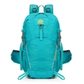 Turquoise 36L hiking backpack with tear-resistant honeycomb fabric and waist pockets - Green