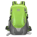 Green and grey 45L outdoor hiking backpack with ripstop fabric and buckle straps - One Size / Green
