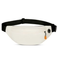 White waterproof running waist pack with black adjustable belt and orange zipper puller - Below 20L / Off-white