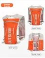 Detail of orange running vest with breathable white mesh and reflective outdoor print - Orange