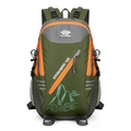 Sac à dos de randonnée 40L vert armée avec détails orange et bretelles respirantes - Vert clair