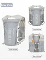 Detailed multi-angle views of grey breathable running vest with OUTDOOR reflective logo - Gray