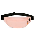 Pink waterproof running waist bag with black adjustable strap and orange zipper pullers - Below 20L / Pink