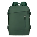 Mochila de viaje de negocios verde oscuro impermeable con compartimento para portátil y bolsillos - Verde