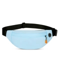 Light blue waterproof running waist bag with adjustable strap and orange zipper detail - Below 20L / Light Blue