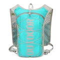 Mochila multifuncional de nailon azul lago para correr con estampado reflectante y malla - Mochila Y Botella De Agua Y Bolsa De Agua Azul / Verde