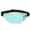 Mint green waterproof running waist bag with adjustable strap and orange zipper puller - Below 20L / Green