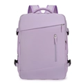 Mochila para portátil lavanda expandible con tela impermeable y hebillas de ajuste - Púrpura