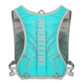 Light blue hydration vest for trail running with breathable mesh and OUTDOOR text - Compact / Green