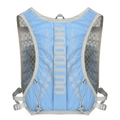 Light blue hydration vest for running with grey breathable mesh and reflective text - Compact / Light Blue