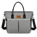 Gray large insulated cooler bag with waterproof oxford fabric and adjustable shoulder strap - Gray