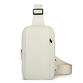 Borsello monospalla bianco sporco impermeabile con tracolla regolabile e zip frontale - Bianco Sporco