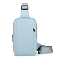 Borsa a tracolla azzurra resistente all'acqua con cinghia regolabile e doppia cerniera - Azzurro