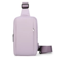 Waterproof light purple nylon crossbody chest bag with adjustable strap for travel - Purple