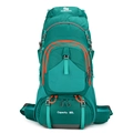 Zaino da trekking verde da 80 litri di grande capacità con dettagli arancioni - Verde
