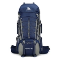 60L large capacity hiking backpack in dark blue and grey for outdoor travel trekking - 60L / Dark Blue