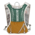 Deep green and khaki breathable running hydration vest with white OUTDOOR lettering - Green