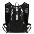 Lightweight breathable black outdoor hydration vest with mesh fabric and OUTDOOR text - Black