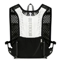 Breathable black and white running vest backpack with OUTDOOR text and honeycomb mesh fabric - Black and White
