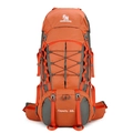Outdoor 60L hiking backpack in vibrant orange and dark grey for mountain trekking - 60L / Orange