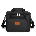 Bolsa térmica negra con parche naranja y correa ajustable para el almuerzo - Negro Líder