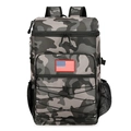 Mochila térmica táctica de camuflaje gris con parche de bandera de EE. UU. y gran capacidad - 36-55L / Gris Camuflaje
