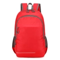 Lightweight foldable waterproof outdoor sports backpack in bright red with reflective strip - Red