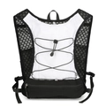 Lightweight black and white hydration vest with breathable mesh and elastic straps - 20x4x40cm / Cloud White